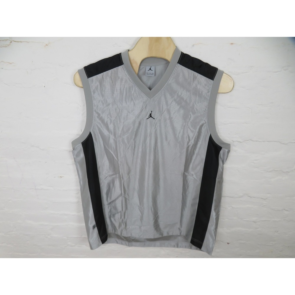 Vintage Air Jordan Tank Top Men 2XL Shiny Dazzle Sleeveless Silver Basketball